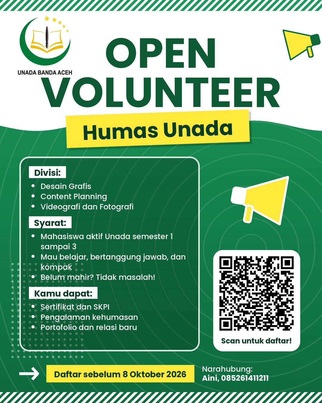 OPEN VOLUNTEER HUMAS UNADA